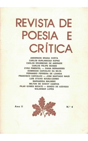 Revista de Poesia e Crítica - Ano II - N.º 4 - Abril de 1978