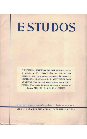 Estudos - Ano XXXV - Fasc. IV - N.º 356 - Abril de 1957