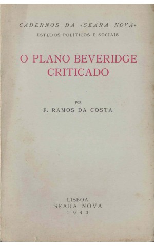 O Plano Beveridge Criticado | de F. Ramos da Costa