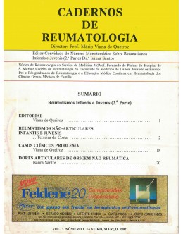 Cadernos de Reumatologia - Vol. 3 - N.º 1 - Janeiro/Março 1992