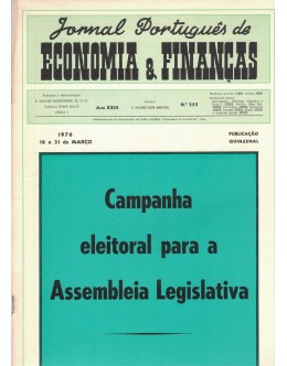 Jornal Português de Economia e Finanças - Ano XXIII - N.º 355 - 16 a 31 de Março de 1976