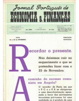 Jornal Português de Economia e Finanças - Ano XXIII - N.º 353 - 16 a 29 de Fevereiro de 1976