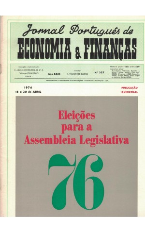 Jornal Português de Economia e Finanças - Ano XXIII - N.º 357 - 16 a 30 de Abril de 1976