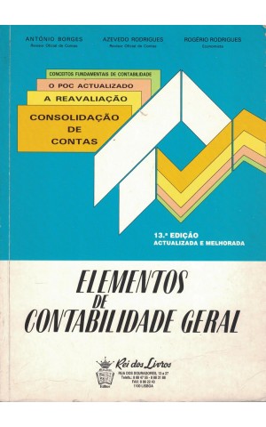 Elementos de Contabilidade Geral | de António Borges, Azevedo Rodrigues e Rogério Rodrigues
