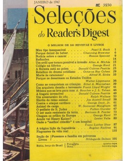 Seleções do Reader's Digest - Tomo XI - N.º 60 - Janeiro de 1947