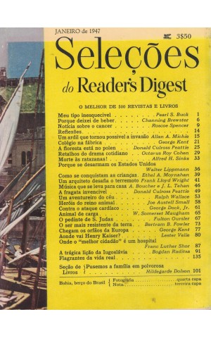 Seleções do Reader's Digest - Tomo XI - N.º 60 - Janeiro de 1947