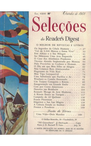 Seleções do Reader's Digest - Tomo XXXIV - N.º 201 - Outubro de 1958