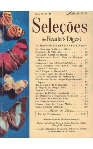 Seleções do Reader's Digest - Tomo XXXIV - N.º 198 - Julho de 1958
