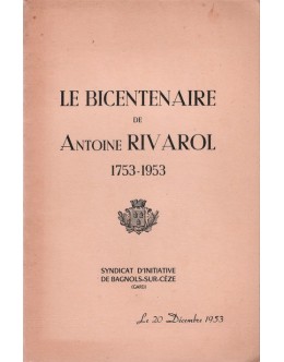 Le Bicentenaire de Antoine Rivarol 1753-1953